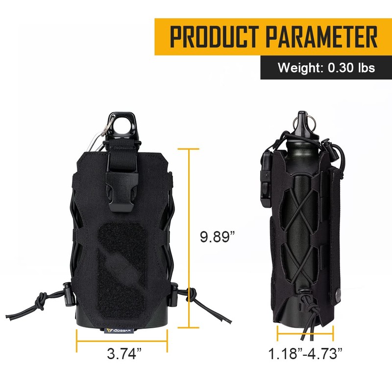 IDOGEAR Tactical Water Bottle Pouch Military Adjustable Straps Kettle Carrier