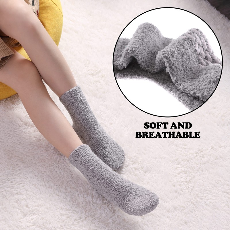 FNOVCO Non Slip Socks for Women Winter Warm Cozy Fuzzy