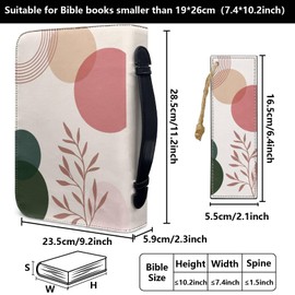 craspire Boho Leather Bible Cover with Bookmark for the Bohemian Church Bible Cover Large Waterproof Bag Carry Bag for Book Cover Zip Protective Carry Bag Christian Gifts