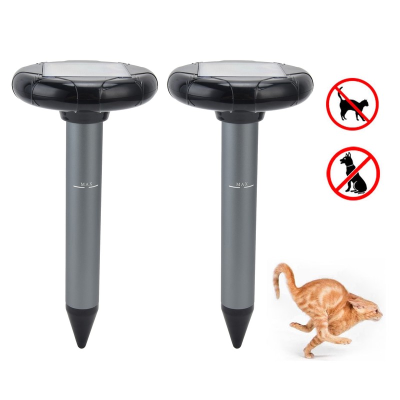 2PCS Ultrasonic Animal Repeller Solar Mouse Repeller Expeller for Outdoor