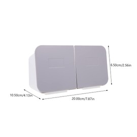 IWOWHERO Wall Mounted Makeup Cotton Pad Holder Multifunctional Storage Case for Bathroom Stylish Design for Cotton Pads Wipes Items Grey Color