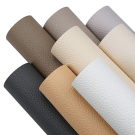 8 Pieces 8x12 Inch Litchi Grain Texture Faux Leather Sheets Including 8 Color Leather Sheets for Leather Bows and Earrings Making LiZhiWen-8PcsA4Suse