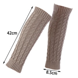 Bohue 3pcs Leg Warmers Winter Knitted Warm Over Knee High Boot Socks Stockings Stylish Socks Keep Heat for Women