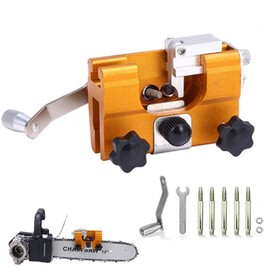 Chainsaw Sharpener, Chainsaw Sharpener Jig,Chain Saw Sharpener Kit Tool with 5 Titanium-Plated Diamond Bits, Chainsaw Vise and Hand-Cranked Chainsaw Sharpening Jig Kit,for Chain Saws and Electric Saws