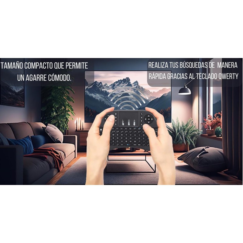 DOSYU Mini Teclado Inalámbrico con Luces para Smart TV, Consolas,