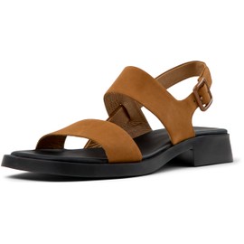 Camper Women's Dana K201486 2-Strap Sandal, Medium Brown 011, 6 UK