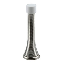 Prime-Line MP9039-2 Tope de puerta, 3 pulgadas, acero con resorte, acabado cromado, base flexible (paquete de 2)