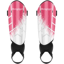 Shin Guards Soccer Youth with Ankle Protection Shin Pads for Kids Girls Boys Toddler Pink M Size