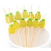 PuTwo Cocktail Picks Handmade Bamboo Toothpicks 100pcs 4.7" in Yellow