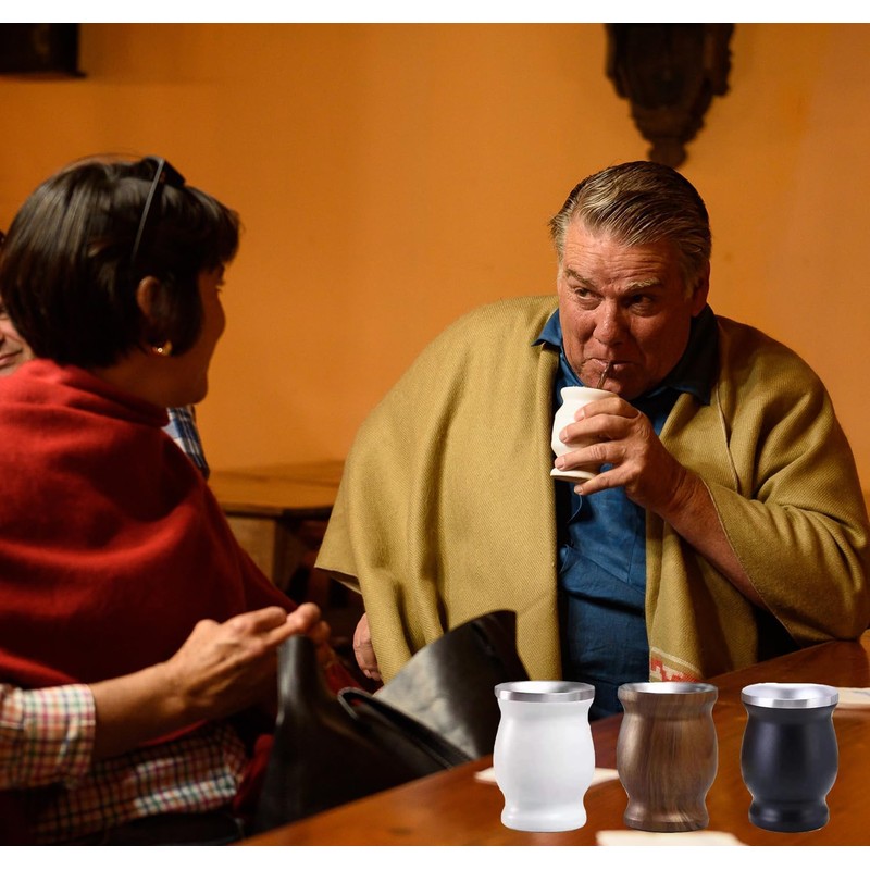 Mate Tea Cup Set with Straw and Cleaning Brush, for