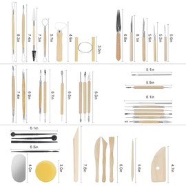 Pottery Supplies Clay Tools for Sculpting, Yagugu 39Pcs Basic Wood Ceramics Carving Polymer Clay Tool Supplies kit Supplies for Kids Adults and Artists Modeling Shaping Building for Art&Craft Gifts