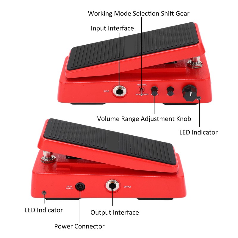 WAH Volume Pedal Multimode 6 Level Adjustable Frequency Guitar Tuning