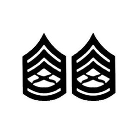 CUSTOM USMC ENLISTED Black Metal Pin-On Rank - Pair (E7 - GYSGT), Medium