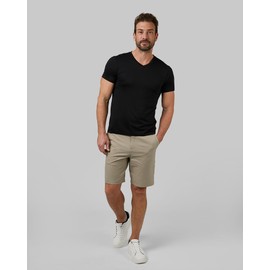 32 Degrees Mens 4 Pack Cool V-Neck T-Shirt | Anti-Odor | Quick Drying | 4-Way Stretch, Black, Medium