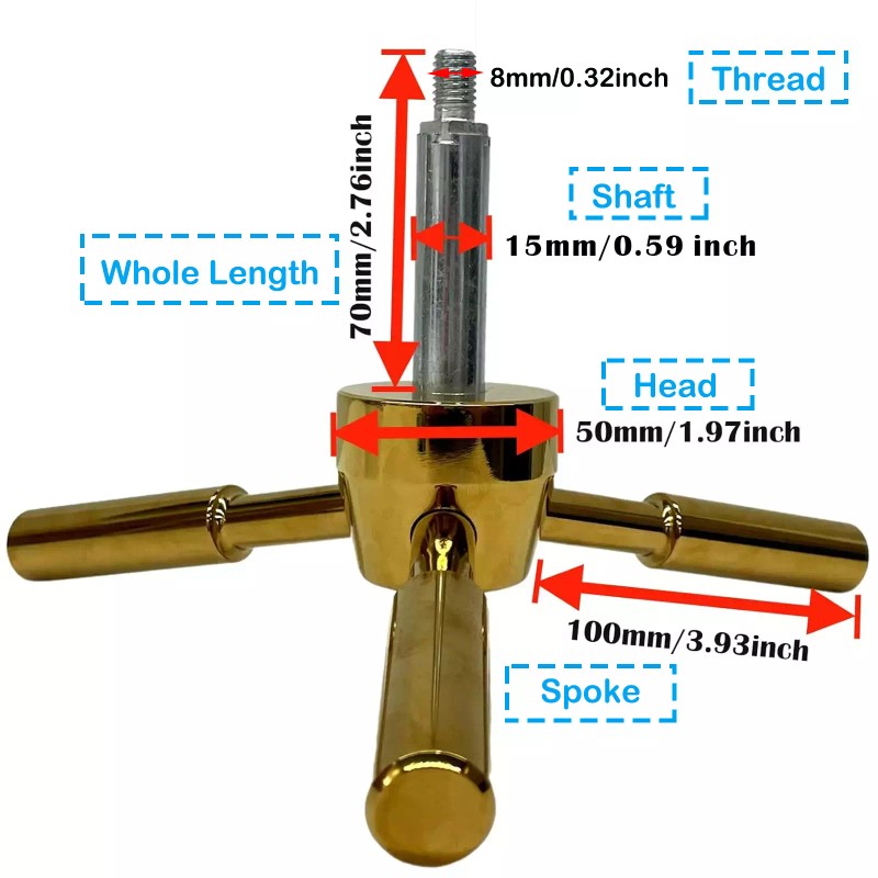 WAHLINPARTS 3 Spoke Safe Handle Gold Finish Replacement Safe Box