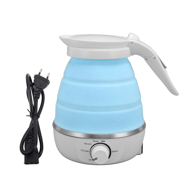 850W Foldable Electric Kettle 600ml Silicone Auto Power Off Collapsible