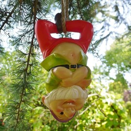 Climbing Gnome 32cm Hanging Rope Garden Tree Ornament Statue Sculpture Decoration