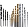KEWAYO 16-Piece Drill Bit Set Made of HSS, Concrete &