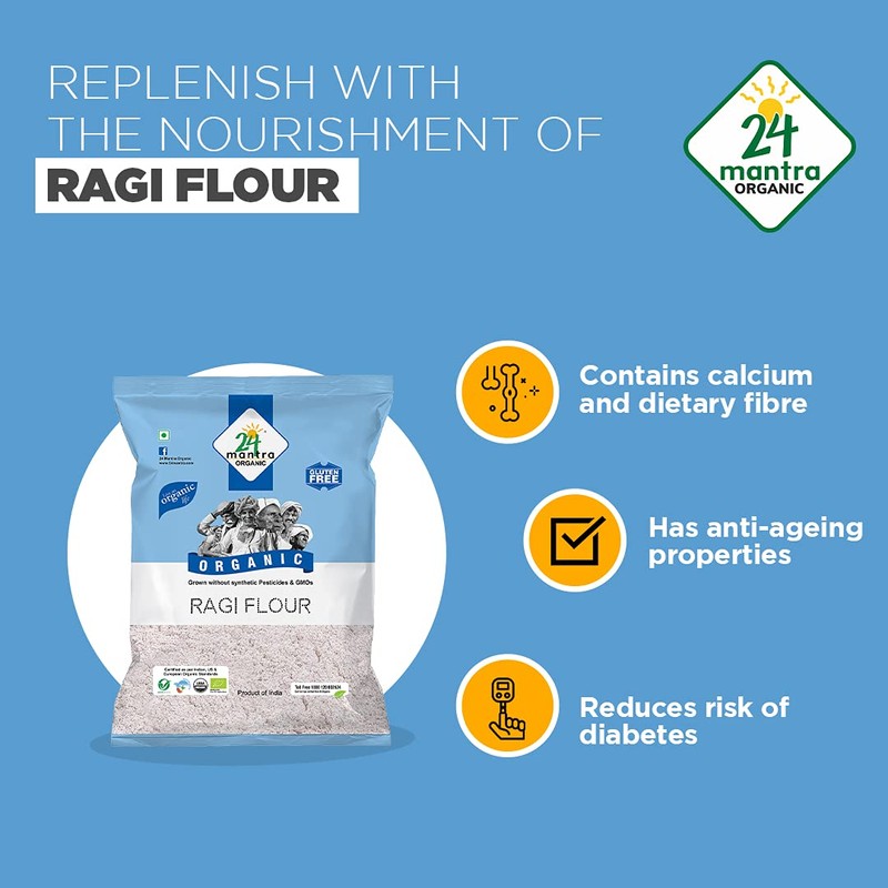 24 Mantra Organic Ragi Flour (500g)
