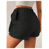 MakeMeChic Women's Mini Wrap Shorts Elastic High Waisted Knot Front