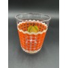 Anthropologie Ischia Gingham Fruit Juice Drinking Glass Orange Pear 4"