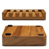 SAMEBUTECO Set of 2 Teak Wood Soap Dishes with Sloped