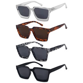 Eyekepper 4-pack Bifocal Sunglasses Women Stylish Bi-focal Readers +2.0