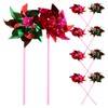 NUOLUX 10pcs Plastic Windmill Pinwheel Wind Spinner Kids Toy Garden