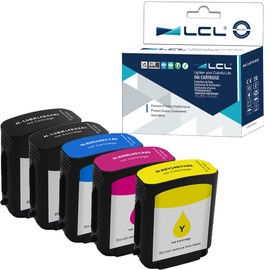 LCL Compatible Ink Cartridge 10 82 C4844A C4911A C4912A C4913A (2 Black 1Cyan 1Magenta 1Yellow) Replacement for HP Designjet 100 100plus 500 500ps 500Plus 800 800ps 815 815mfp 820 820mfp