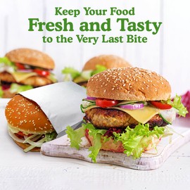 Regency Wraps Grease Resistant Snack Serving Bags, Foil Lined, Pack of 100 For Burgers, Sandwiches, Panini's, Pitas, Insulated to Keep food Warm