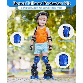 Roller Skates for Boys 4 Sizes Adjustable, Sportneer Light Up Kids Roller Skates for Age 3-5 6-12 Roller Skates with Protective Gears Illuminating Wheels Gift for Kids Toddler Beginner