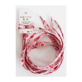 Japanese Chirimen Shoelaces for Sneakers 117cm 46inch (Pink)