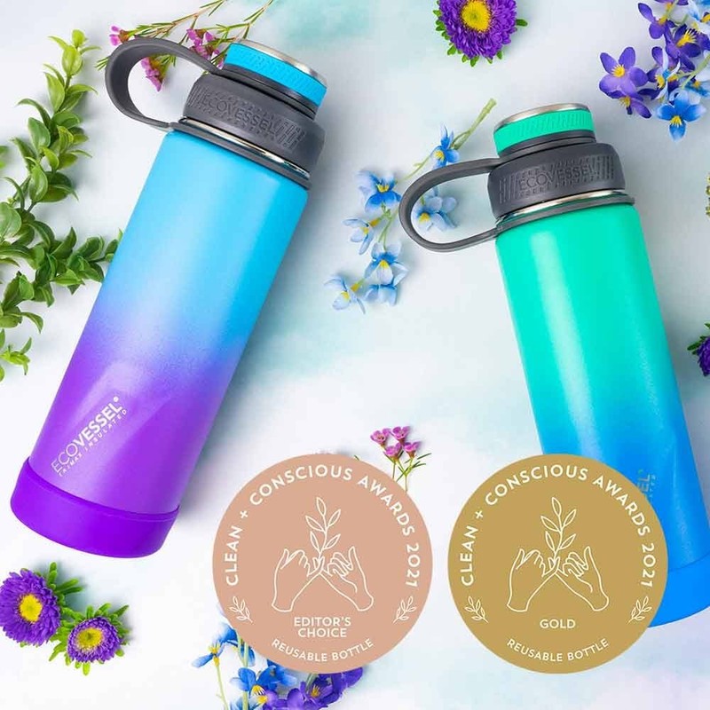 EcoVessel Boulder Triple Insulated Bottle 709ml, Coral Sands