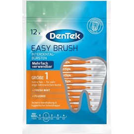 DenTek Easy Brush 2.0mm-3.0mm Extra Fine ISO: 1 - Transparent - Manual - Pack of 12