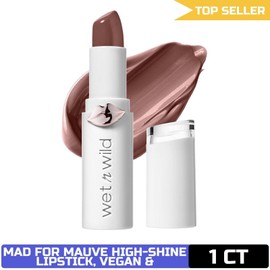 wet n wild Mega Last High-Shine Lipstick - Mad for Mauve, Seed Oils, Buildable C