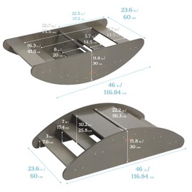 ECR4Kids Rocking Boat and Steps, Play Center, Grey Wash