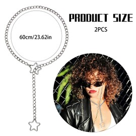 EnixwH Pack of 2 Choker Necklace Women's Heart Chain Heart Slip Chain Women's Slip Chain Punk Gothic Heart Chain Adjustable Y Necklace Alloy Choker Necklace for Thanksgiving Day Mother's Day Christmas