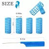 Ulifebetter 20팩 스냅 헤어 롤러 플라스틱 세트 0.98인치/2.5cm 무열 스냅온