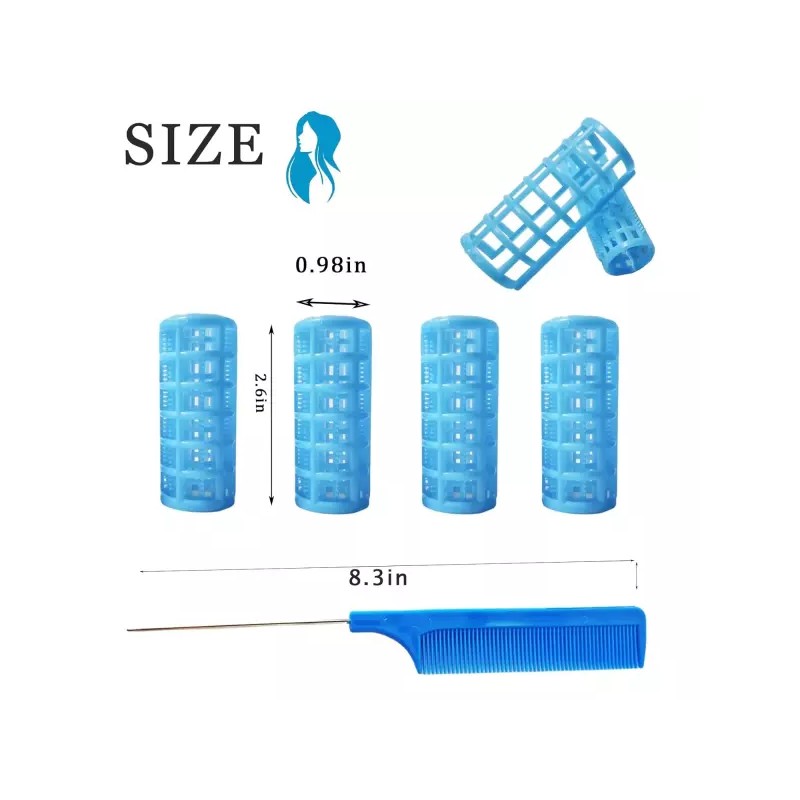 Ulifebetter 20팩 스냅 헤어 롤러 플라스틱 세트 0.98인치/2.5cm 무열 스냅온