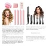 6pzs Curly Ondas En Cabello Rizos Sin Calor Tubo+gorro Satin