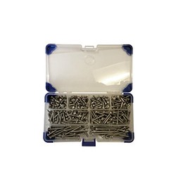 AHC K-10071 195 Piece No 10 Stainless Steel Pozi Pan Head Self Tapping Screws Assorted Lengths, No.10 (5.5mm)
