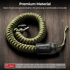 SMALLIRG Camera Wrist Strap, Universal Braided Camera Hand Strap, Adjustable Safety Strap Compatible for DSLR or Mirrorless Camera, Green- 5054