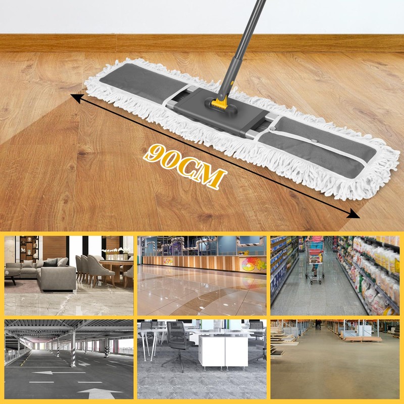 Masthome 32'' Commercial Dust Mop, 60'' Adjustable Flat Mop with