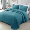 Exclusivo Mezcla Ultrasonic Full Queen Quilt Bedding Set, Lightweight Teal