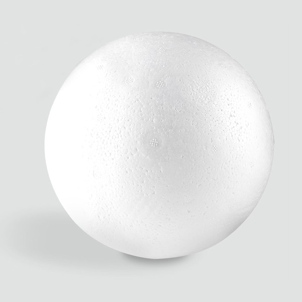 White Foam Balls, 1 Pack of 20cm Polystyrene Craft Foam Balls Solid Styrofoam Balls for DIY Crafts, School Projects, Household, Christmas, Easter, Party Decoration (20cm, 1)