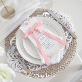 LiBongTa 50 PCs Pink Bow 5 Inch Long Tail Bows for Gift Wrapping, Easter Bow Party Decorations, Twist Tie Bows, Satin Bows for Crafts, Premade Bows for Presents, Treat Bags, Bottles, Cakes