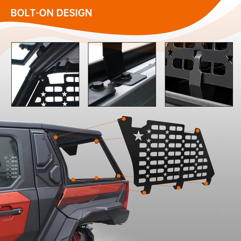 CUSAUTV Rear Window Molle Panels for XPEDITION ADV/ ADV5 2024+,