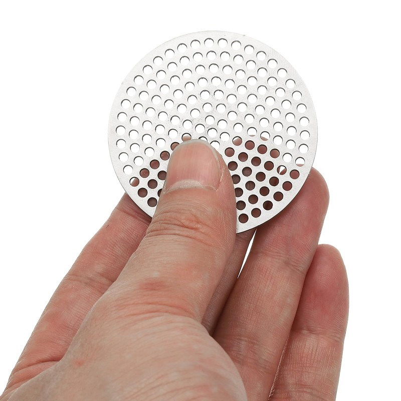 PATIKIL 2" Diameter 304 Stainless Steel Perforated Sheet, 2 Pcs