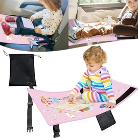 panemy Aeroplane Seat Extension Children, Children's Aeroplane Footrest, Footrest Plane, Plane Gadgets, Travel Cot Children, Foldable Airplane Footrest for Kids for Short Distance Air Travel (Pink)