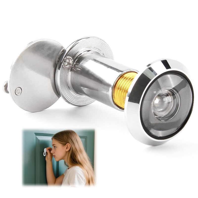Door Viewer with Privacy Cover 14mm Doors Peephole 220° Wide